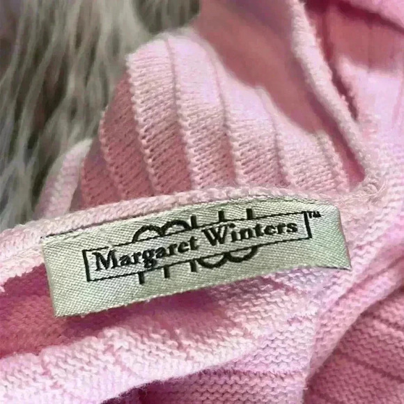 Margret Winters 100% Cotton Pink Shift Dress w/ Orange Pockets Artisan Knit Mod - Picture 5 of 12